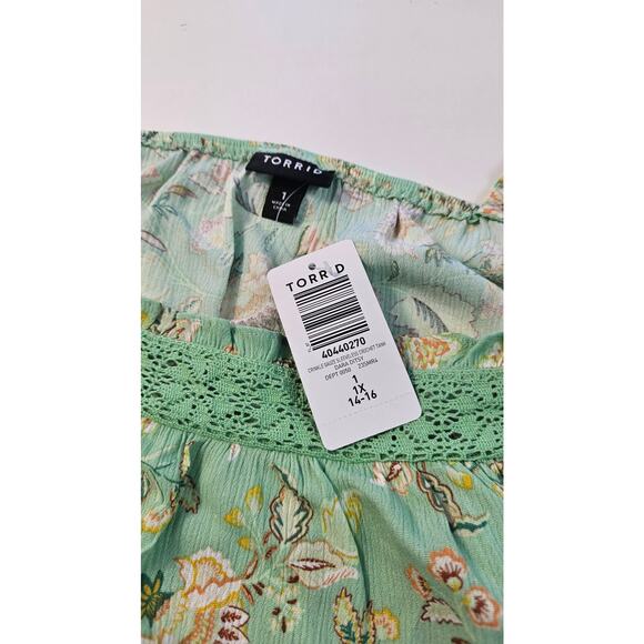 NWT torrid Washable Crinkle Gauze Sleeveless Crochet Tank (14 / 16) 1X summer - Picture 5 of 8